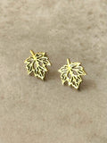 Minimal Grape Leaf Stud Earrings