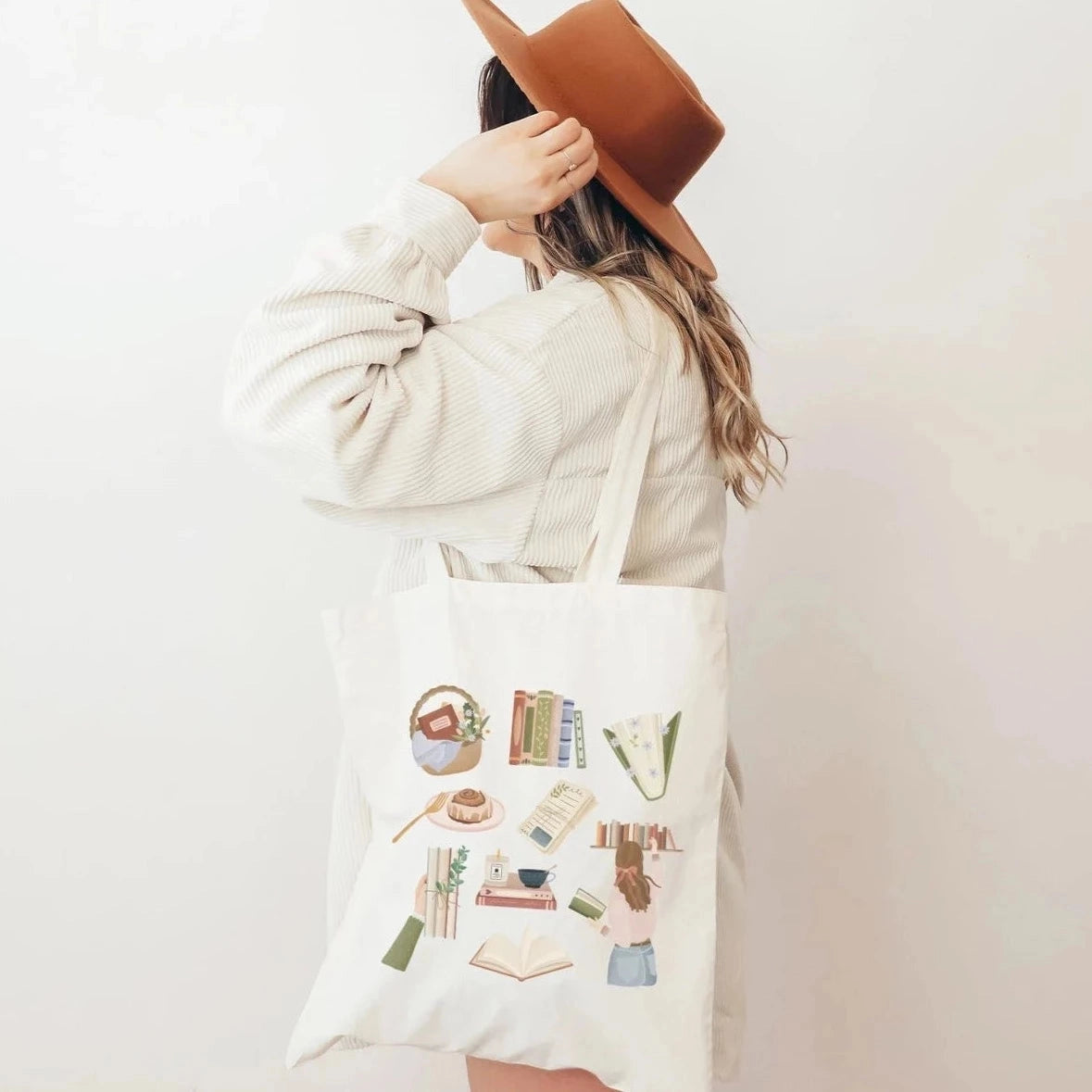Book Lover Canvas Tote Bag – Reusable Shopping Bag for Readers
