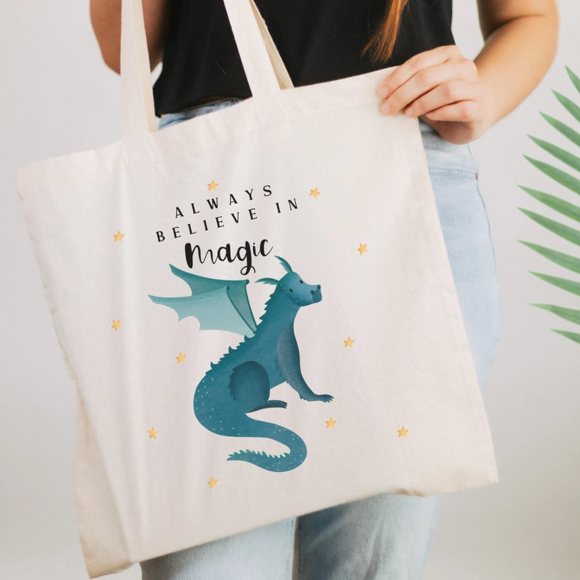 Always Believe in Magic Dragon Tote Bag – Eco Cotton Book & Shopping Bag