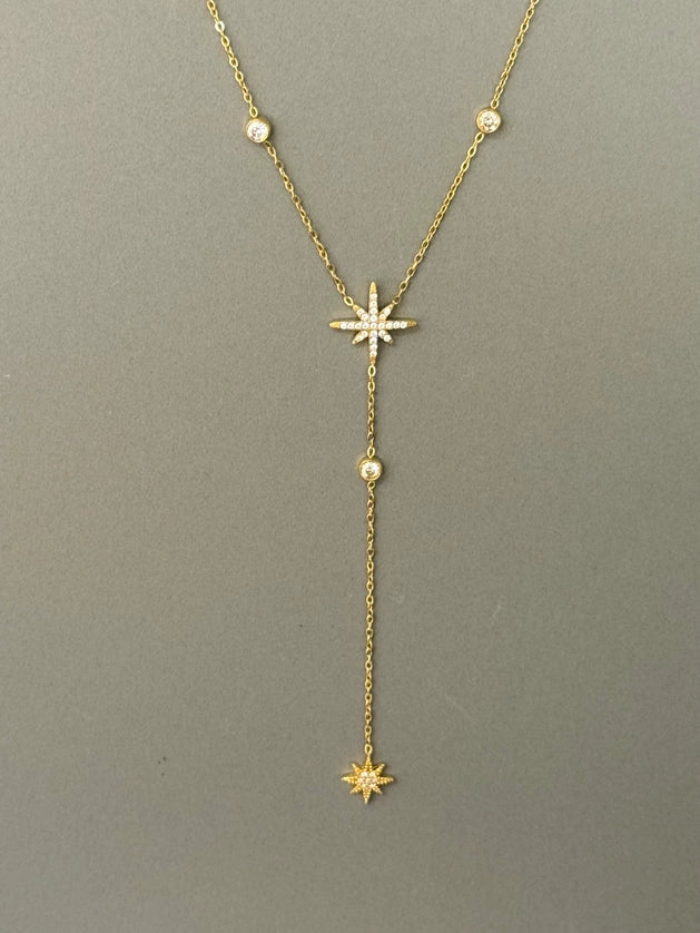 Fineline Northern Star Necklace W Zirconium Stones