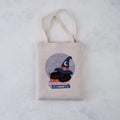 Witchy Cat & Books Canvas Tote Bag