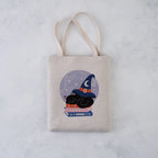 Witchy Cat & Books Canvas Tote Bag