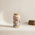 Bookish Floral Kindle Double Sided Glass Cup