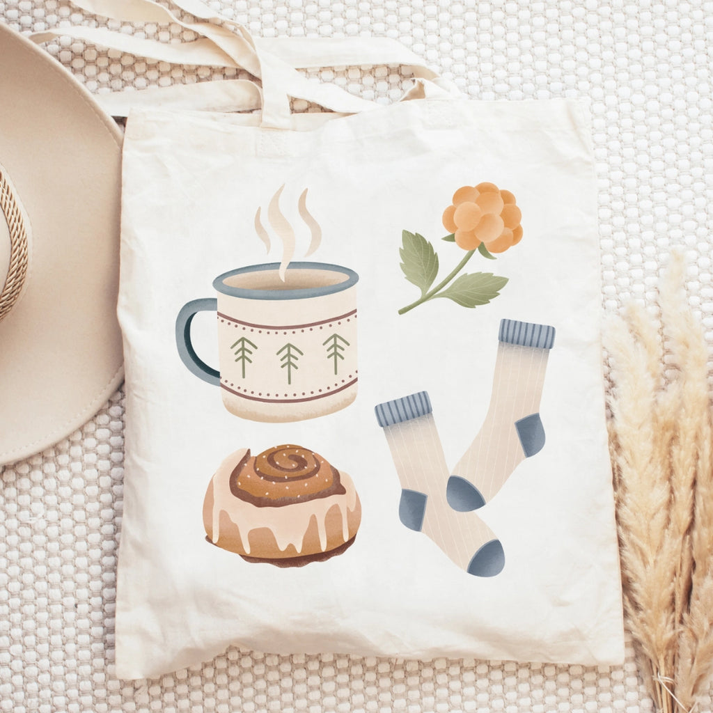 Tote bag Autumn Hygge Scandi Jute sack North Cozy