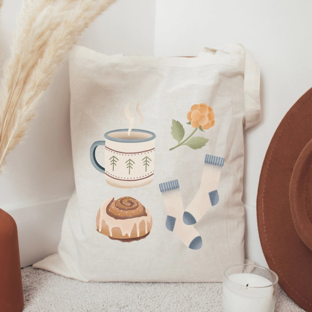 Tote bag Autumn Hygge Scandi Jute sack North Cozy