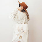 Tote Bag Owl Snowy Owl with Letter Jute Sack Reading Forest