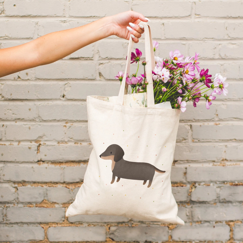 Dachshund Canvas Tote Bag – Reusable Dog Lover Shopping Bag
