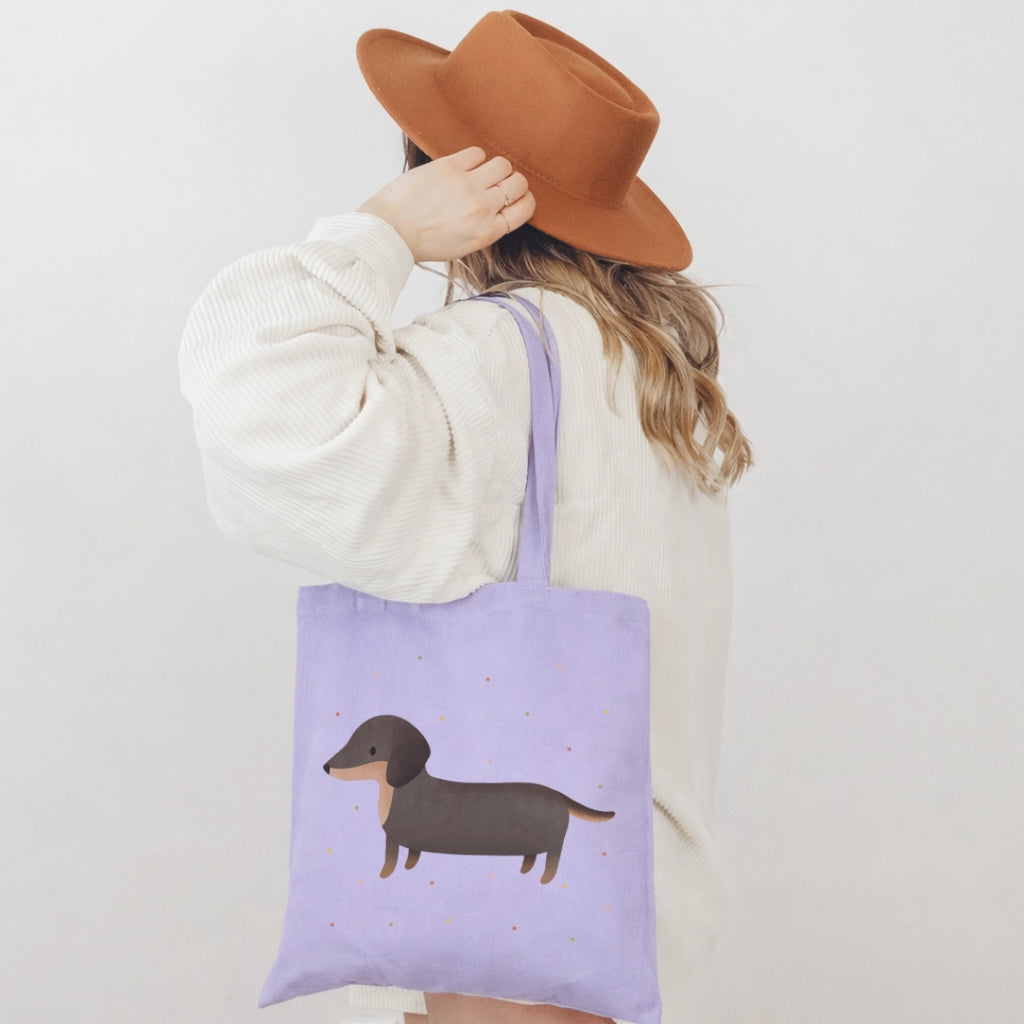 Dachshund Canvas Tote Bag – Reusable Dog Lover Shopping Bag