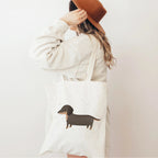 Dachshund Canvas Tote Bag – Reusable Dog Lover Shopping Bag