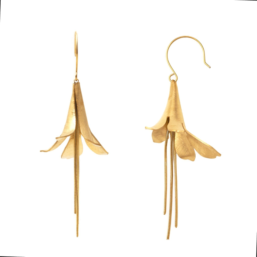 Hoje Brushed Gold Dangle Earrings