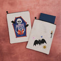 Reading Skeleton & Bat Halloween Book Sleeve