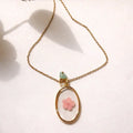 Mediterranean Bloom Pendant – Handcrafted with Real Flowers & amp Natural Mineral