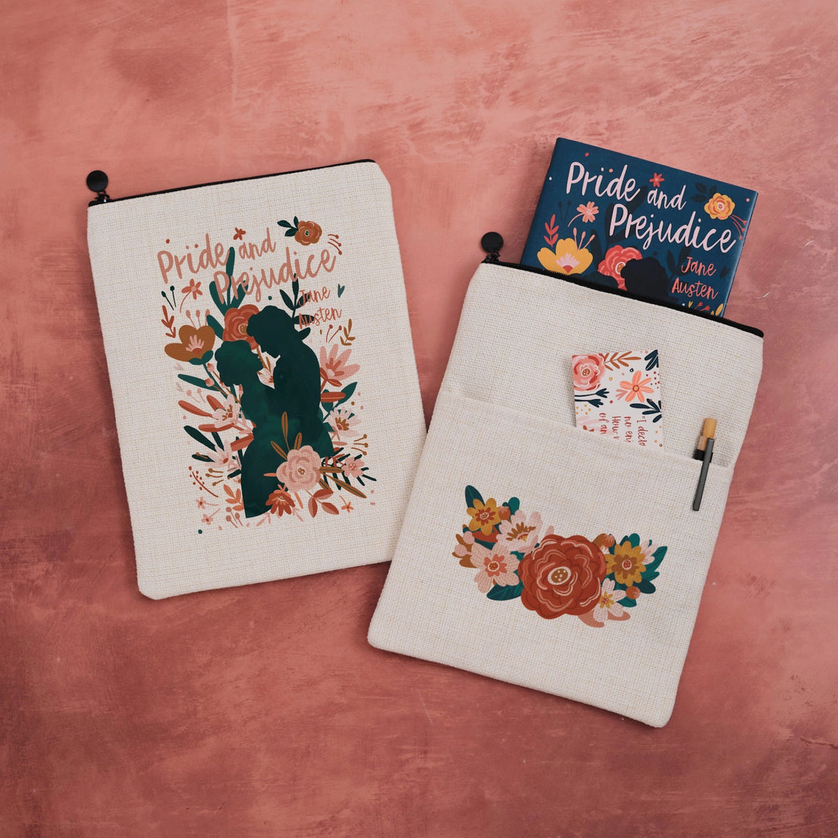Pride and Prejudice Floral Book Sleeve