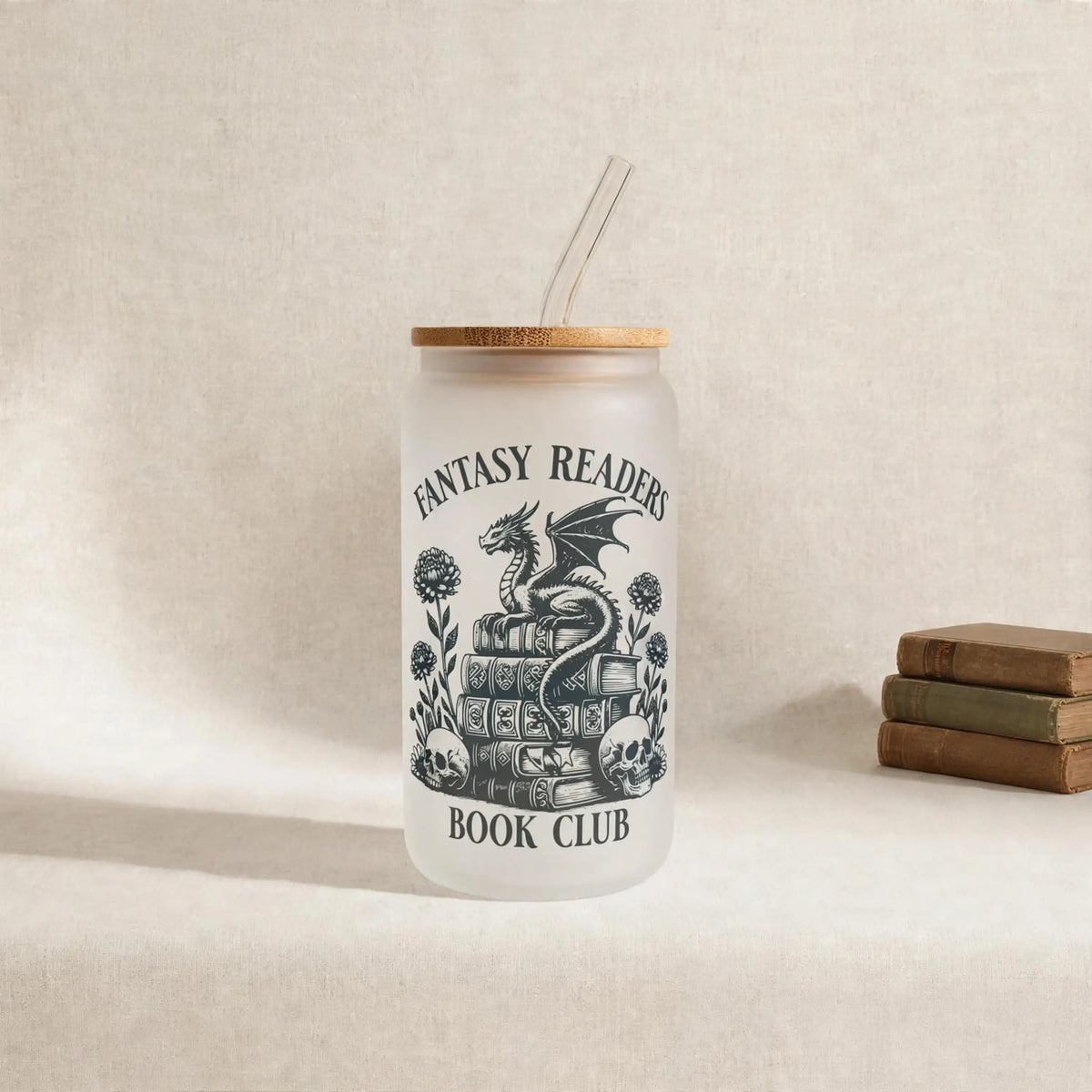 Fantasy Readers 1 Dish.Safe Frosted Glass Cup